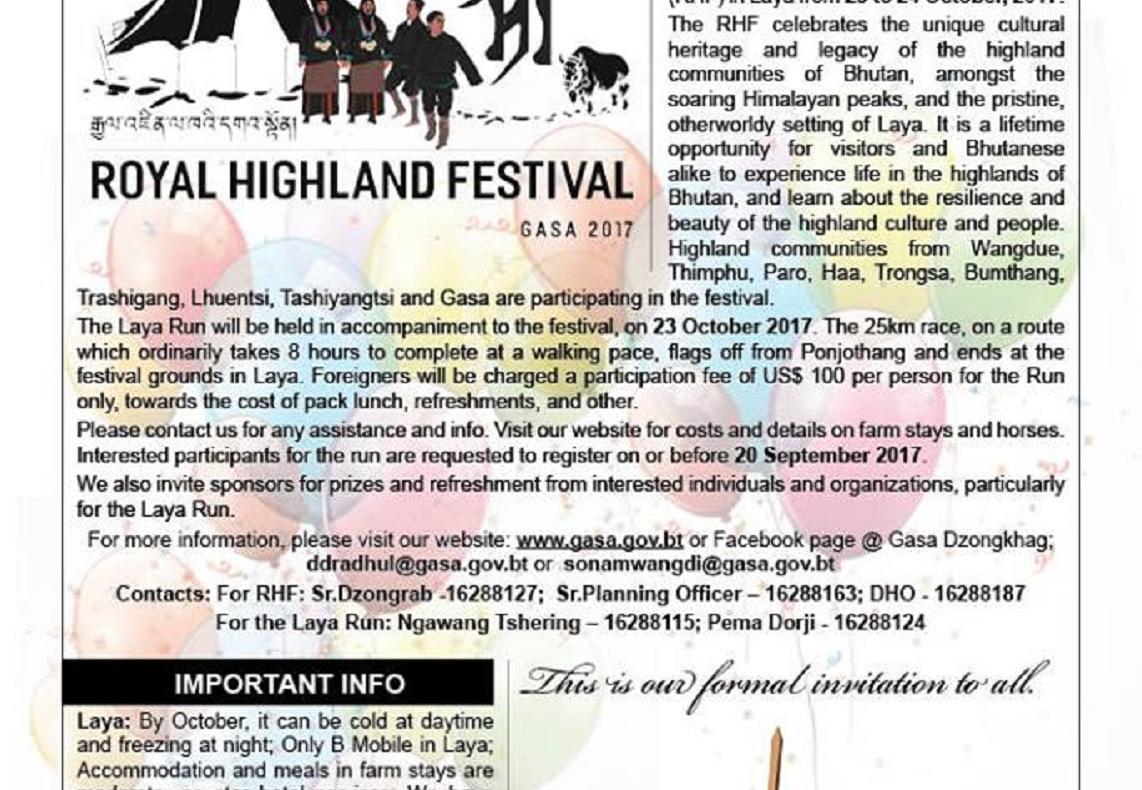 2nd Royal Highland Festival in Laya 